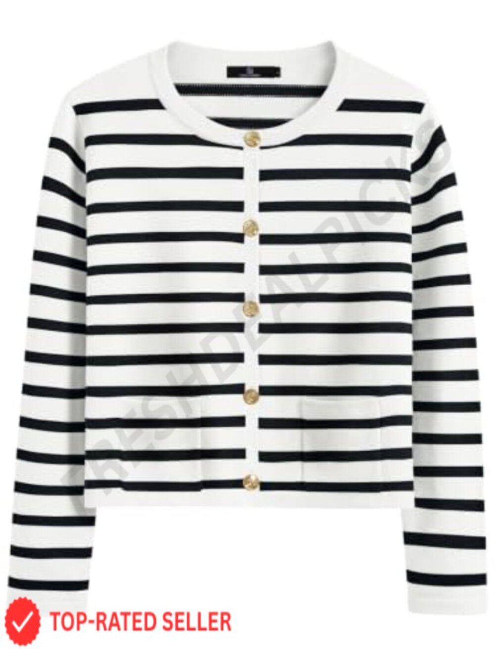 LILLUSORY Women's Fall Cardigan Button Front Crewneck Knit Sweater
